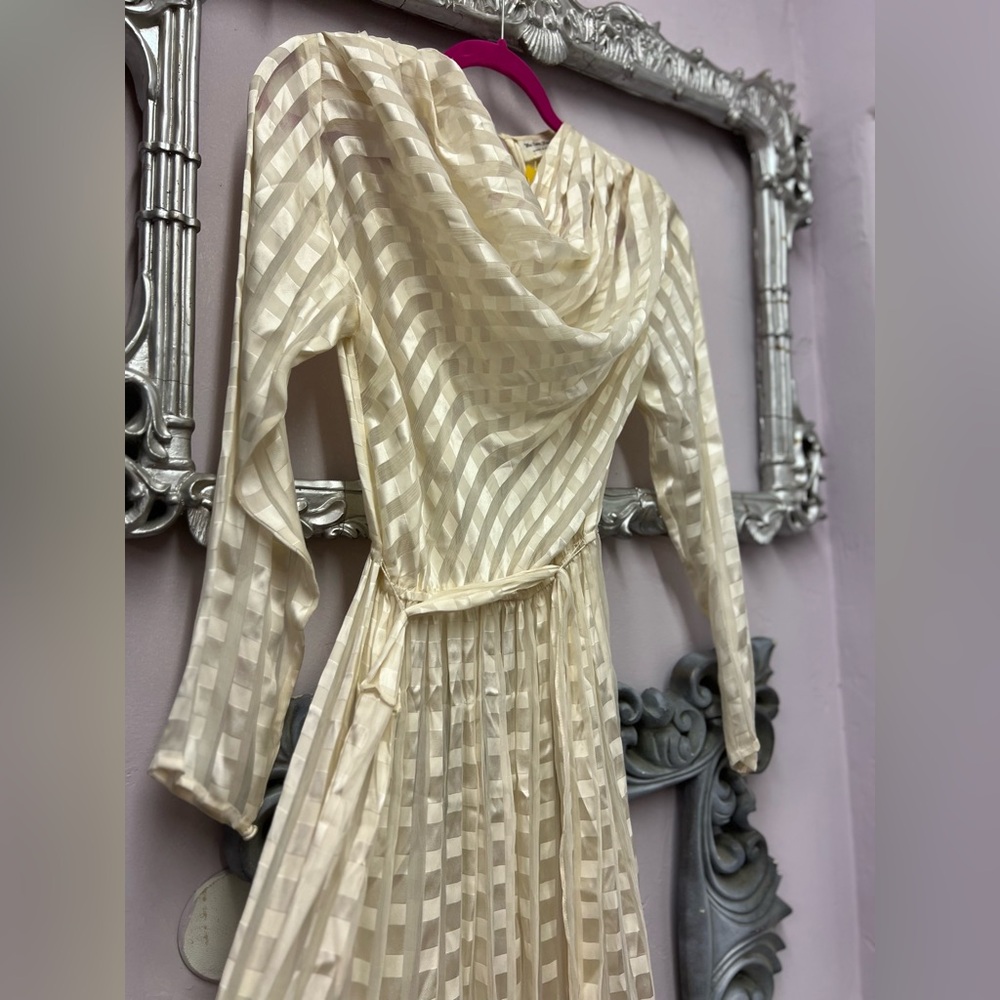 The Silk Farm Cream Striped Dress - Picture 4 of 7